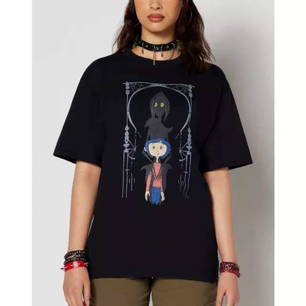 Coraline Unisex XL NWT Black Door Graphic Tee LAIKA Spooky Movie T-Shirt